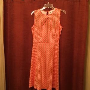 New York & Company Cotton Pleat Neck Dress
